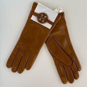 Tory Burch Miller Leather Gloves, size 8.5